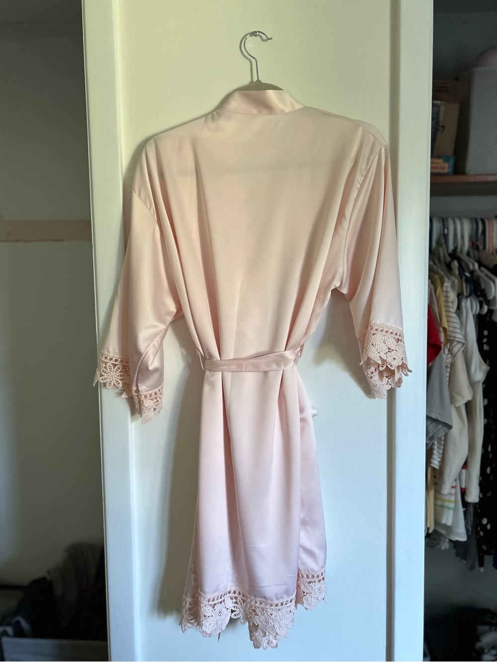 Women’s Pink Satin Robe - Picture 6 of 6